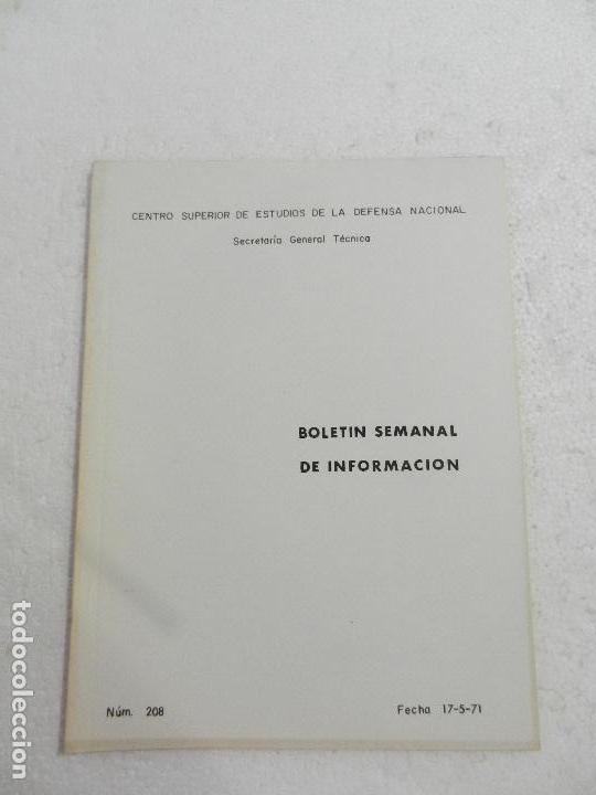 Military Antiques: CENTRO SUPERIOR DE ESTUDIOS DE LA DEFENSA NACIONAL - BOLETIN SEMANAL N&ordm; 208 A&Ntilde;O 1971.