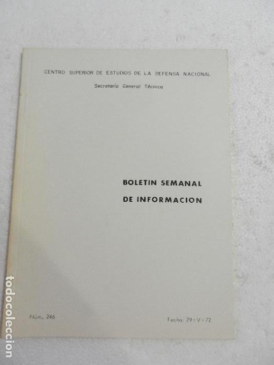 Military Antiques: CENTRO SUPERIOR DE ESTUDIOS DE LA DEFENSA NACIONAL - BOLETIN SEMANAL N&ordm; 246 A&Ntilde;O 1972.