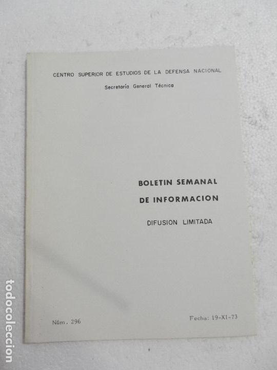 Military Antiques: CENTRO SUPERIOR DE ESTUDIOS DE LA DEFENSA NACIONAL - BOLETIN SEMANAL N&ordm; 296 A&Ntilde;O 1973.