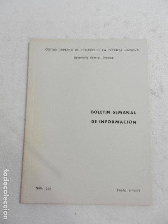 Military Antiques: CENTRO SUPERIOR DE ESTUDIOS DE LA DEFENSA NACIONAL - BOLETIN SEMANAL N&ordm; 222 A&Ntilde;O 1971.