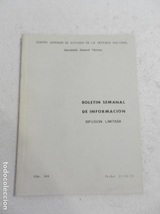 Military Antiques: CENTRO SUPERIOR DE ESTUDIOS DE LA DEFENSA NACIONAL - BOLETIN SEMANAL N&ordm; 340 A&Ntilde;O 1975.
