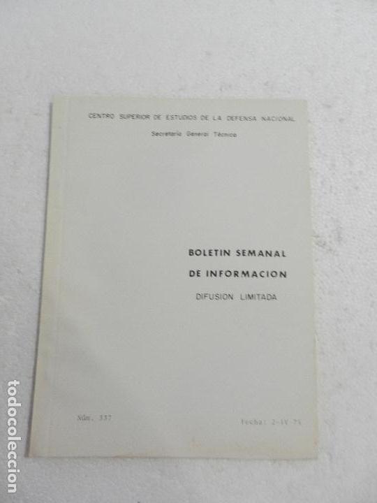 Military Antiques: CENTRO SUPERIOR DE ESTUDIOS DE LA DEFENSA NACIONAL - BOLETIN SEMANAL N&ordm; 337 A&Ntilde;O 1975.