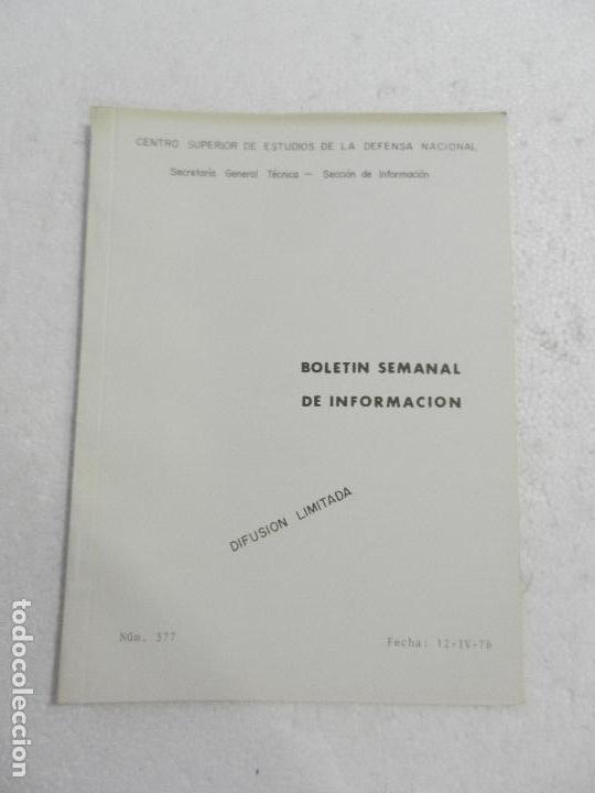 Military Antiques: CENTRO SUPERIOR DE ESTUDIOS DE LA DEFENSA NACIONAL - BOLETIN SEMANAL N&ordm; 377 A&Ntilde;O 1976.