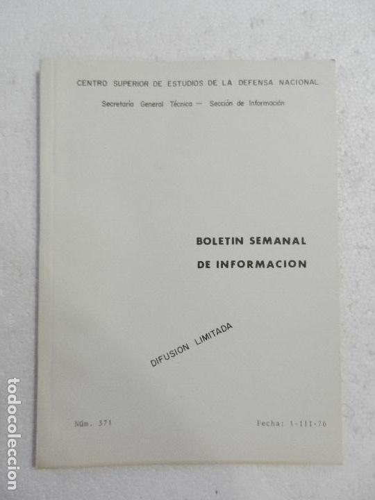 Military Antiques: CENTRO SUPERIOR DE ESTUDIOS DE LA DEFENSA NACIONAL - BOLETIN SEMANAL N&ordm; 371 A&Ntilde;O 1976.