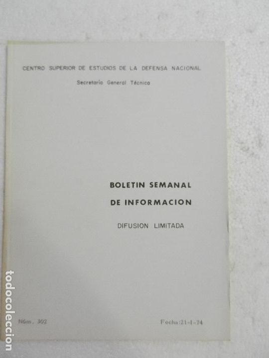 Military Antiques: CENTRO SUPERIOR DE ESTUDIOS DE LA DEFENSA NACIONAL - BOLETIN SEMANAL N&ordm; 302 A&Ntilde;O 1974.