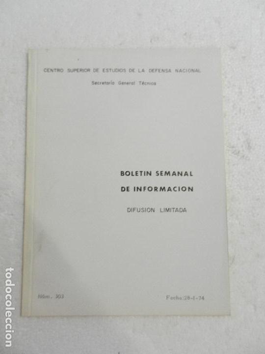 Military Antiques: CENTRO SUPERIOR DE ESTUDIOS DE LA DEFENSA NACIONAL - BOLETIN SEMANAL N&ordm; 303 A&Ntilde;O 1974.