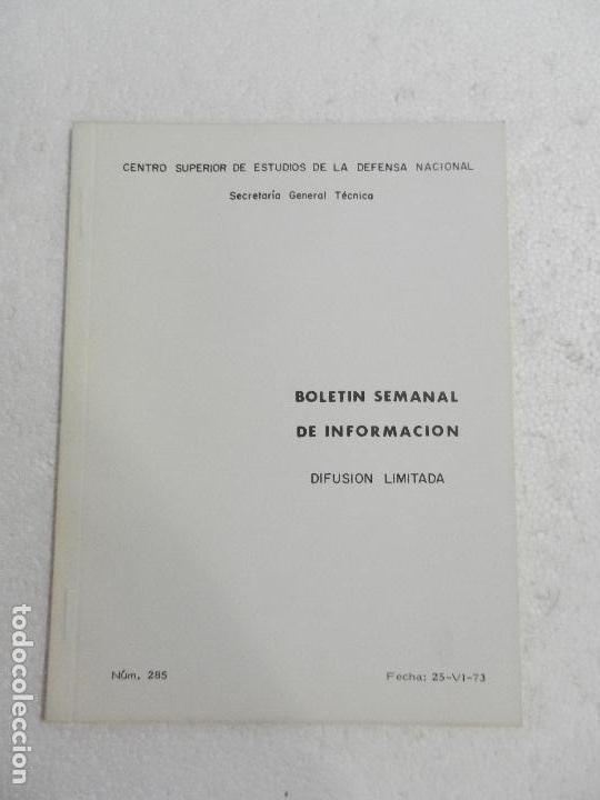 Military Antiques: CENTRO SUPERIOR DE ESTUDIOS DE LA DEFENSA NACIONAL - BOLETIN SEMANAL N&ordm; 285 A&Ntilde;O 1973.
