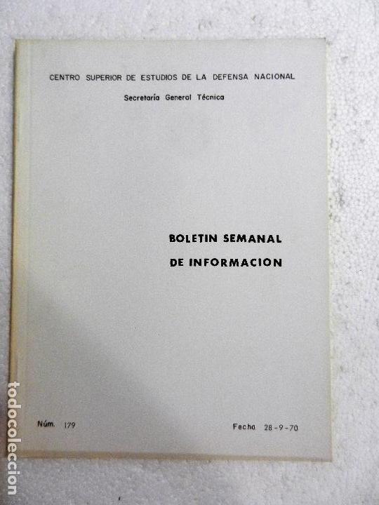 Military Antiques: CENTRO SUPERIOR DE ESTUDIOS DE LA DEFENSA NACIONAL - BOLETIN SEMANAL N&ordm; 179 A&Ntilde;O 1970.