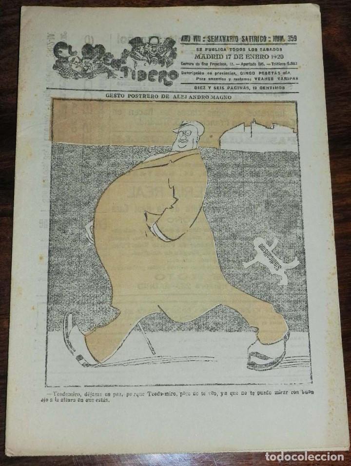 Militaria: SEMANARIO SATIRICO POLITICO EL MENTIDERO, N&ordm; 359 DEL 17 DE ENERO DE 1920, TIENE 16 PAG. MIDE 31 X 21