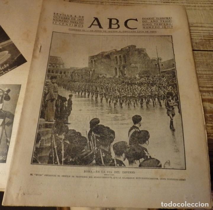 Militaria: ABC 6 DE OCTUBRE DE 1937, ,22 PAGINAS, MUSSOLINI,FRENTE ASTURIAS, LEON, PARTE DE GUERRA, ETC...