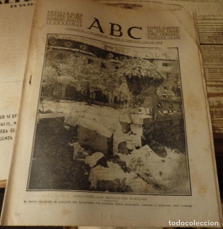 Militaria: ABC 11 DE SEPTIEMBRE DE 1937, ,22 PAGINAS,BALNEARIO DE CORCONTE,EJERCITO DEL NORTE, ETC.