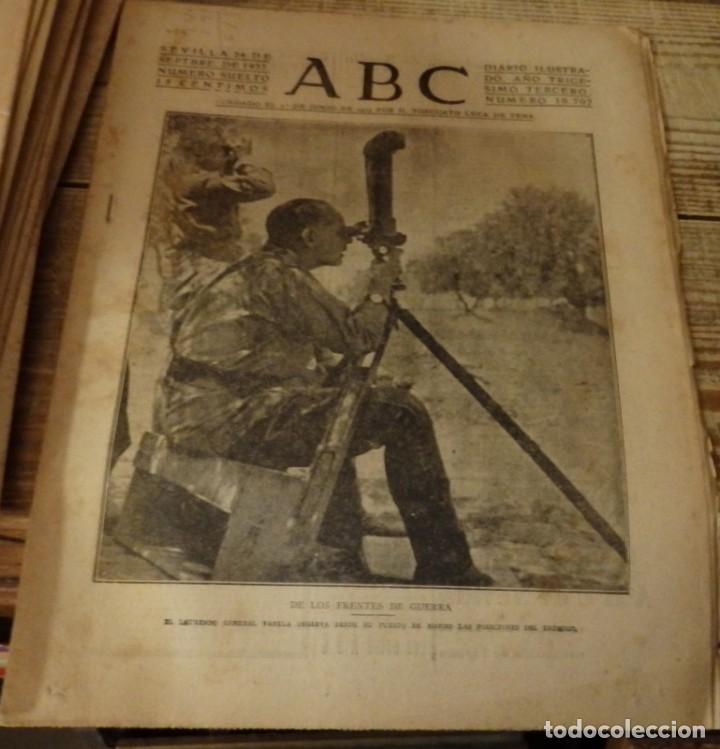Militaria: ABC 24 DE SEPTIEMBRE DE 1937, ,22 PAGINAS,PARTE DE GUERRA, ESQUELA AVIACION, ETC.