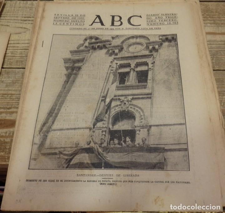 Militaria: ABC 22 DE SEPTIEMBRE DE 1937, 22 PAGINAS,SANTANDER LIBERADA,CORDOBA, PARTE DE GUERRA,,ETC