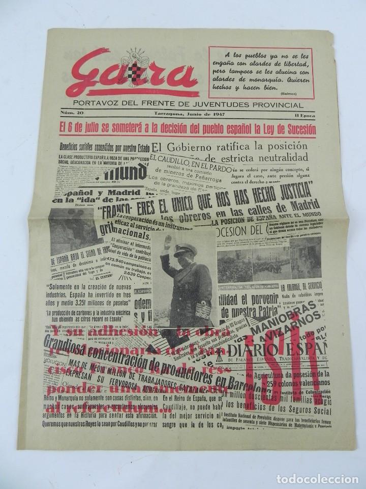 Militaria: Periodico de Garra. Frente de Juventudes Provincial. N&uacute;m. 20, Tarragona Junio de 1947. El 6 de Julio