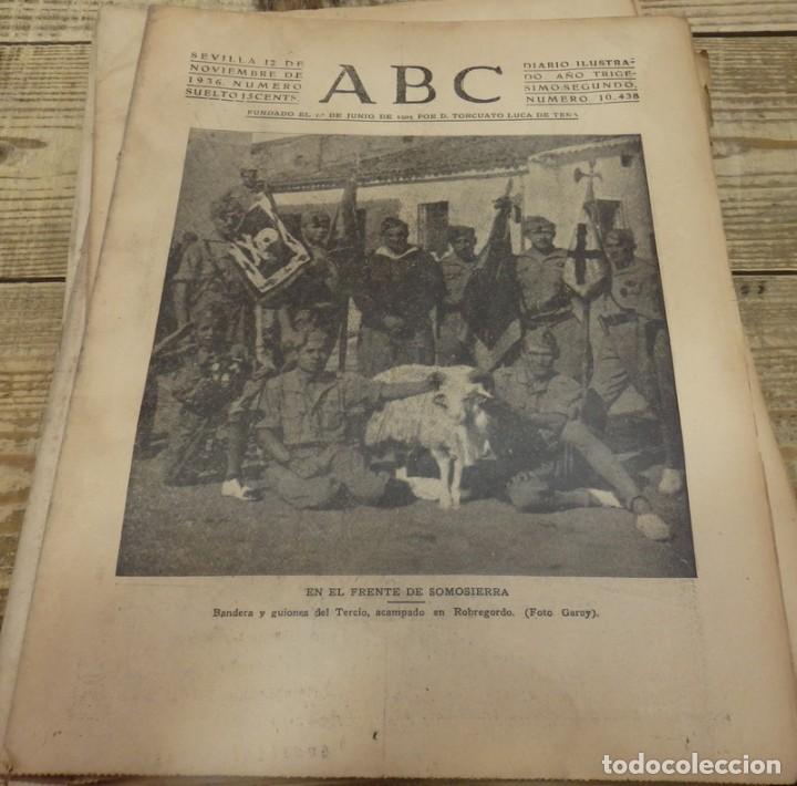 Militaria: ABC 12 DE NOVIEMBRE DE 1936, 16 PAGINAS, ROBREGORDO,FRENTE DE MADRID,PARTE DE GUERRA,ETC