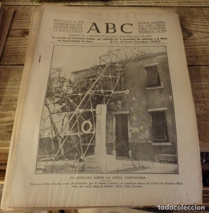 Military Antiques: ABC 4 DE FEBRERO DE 1937, 13 PAGINAS, PARTE DE GUERRA, ETC