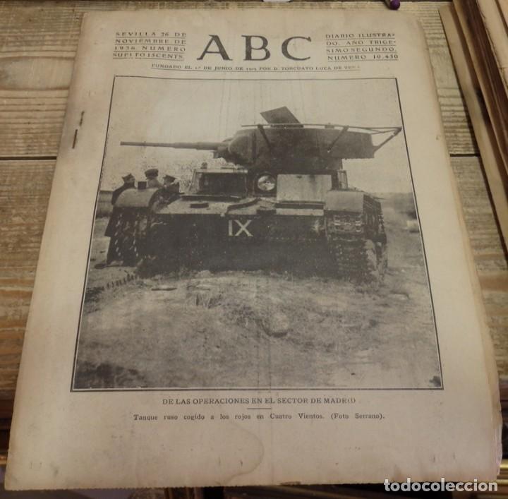 Militaria: ABC 26 DE NOVIEMBRE DE 1936, 14 PAGINAS,CUATRO VIENTOS,AZNALCOLLAR,PARTE DE GUERRA, ETC