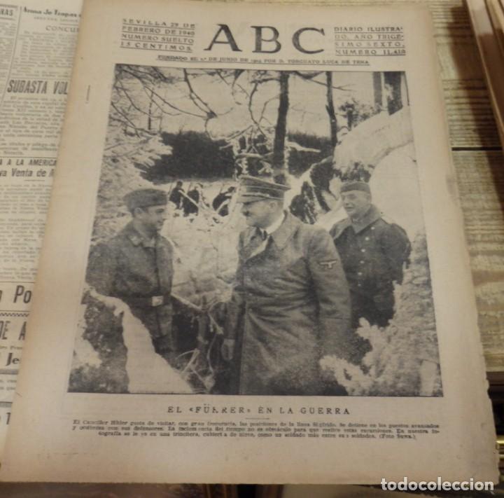 Militaria: ABC 29 de FEBRERO de 1940, SEVILLA,14 PAGINAS,EL FUHRER EN LA GUERRA