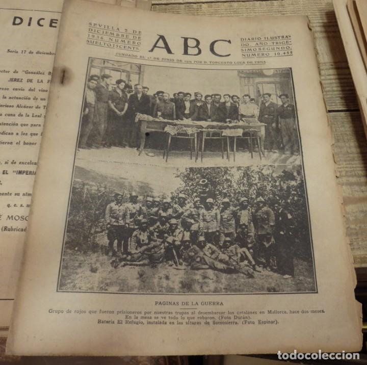 Militaria: ABC 2 de DICIEMBRE de 1936, SEVILLA,15 PAGINAS,MALLORCA,SOMOSIERRA,VILLAHARTA,PARTE DE GUERRA, ETC..