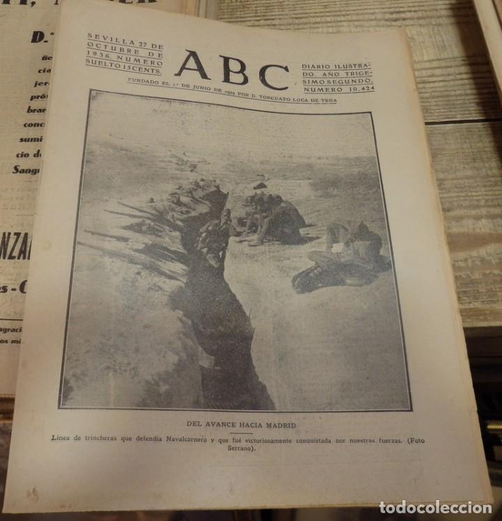 Militaria: ABC 27 de OCTUBRE de 1936, SEVILLA,21 PAGINAS,NAVALCARNERO,ALGORA,,PARTE DE GUERRA