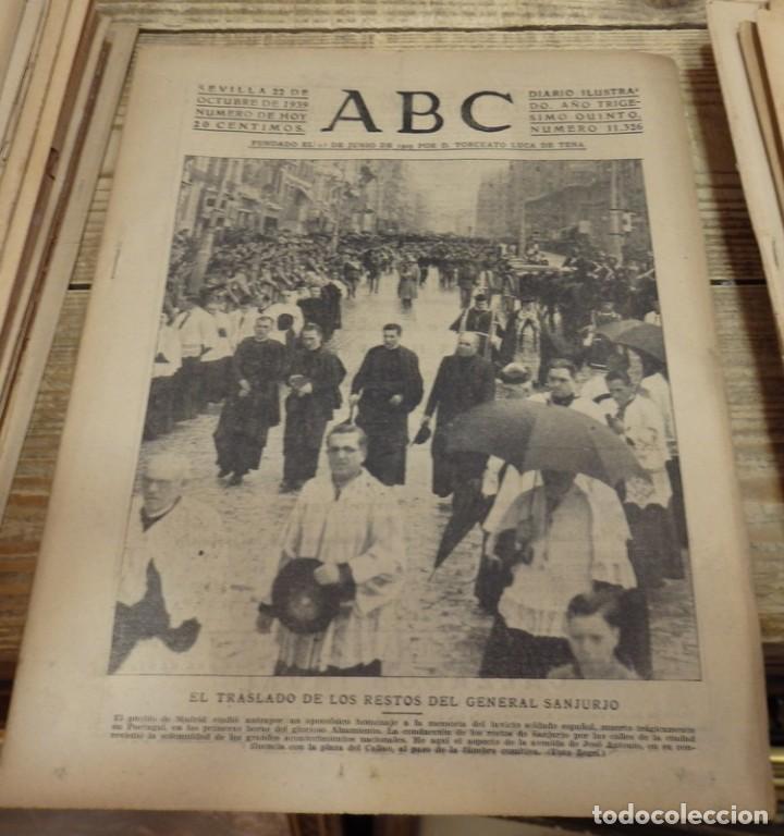 Militaria: ABC 22 de OCTUBRE de 1939, SEVILLA,14 PAGINAS,TRASLADO RESTOS DEL GENERAL SANJURJO A PAMPLONA, ETC.