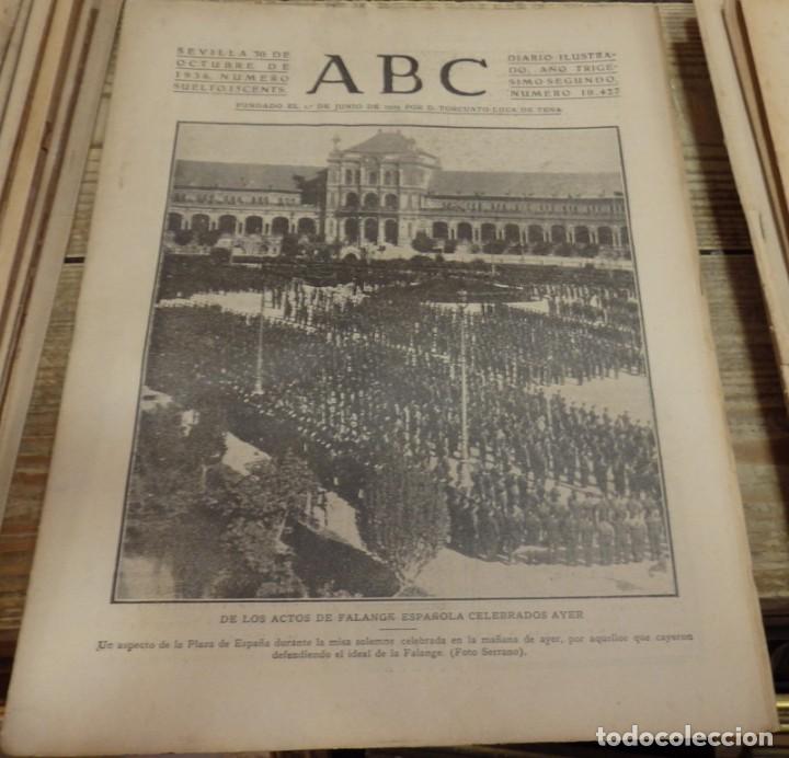 Militaria: ABC 30 de OCTUBRE de 1936, SEVILLA,21 PAGINAS,GUADALAJARA,CORDOBA,MAPA CARRETERAS,PARTE DE GUERRA, E