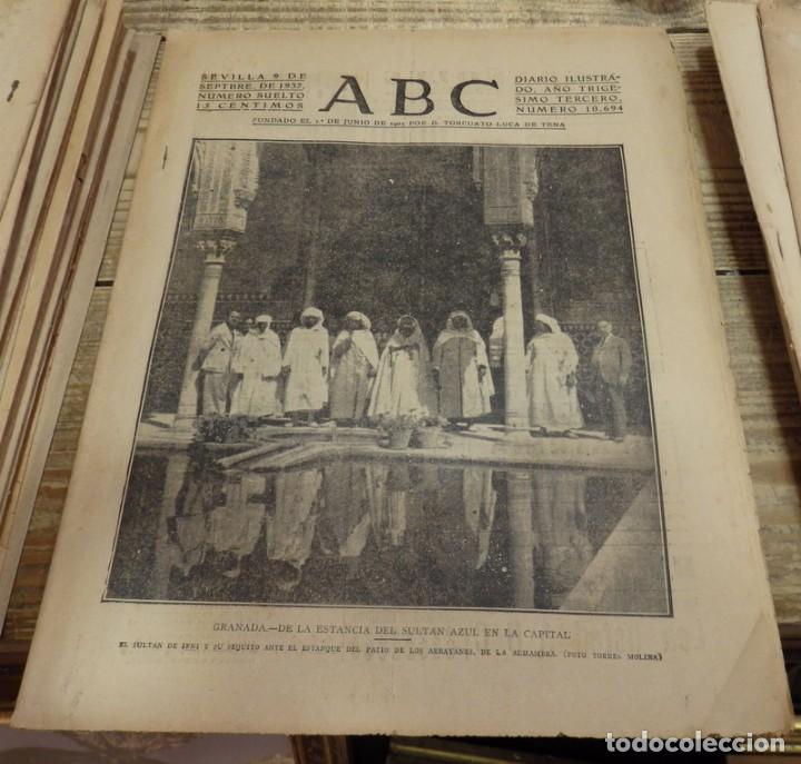 Militaria: ABC 9 de SEPTIEMBRE de 1937, SEVILLA,22 PAGINAS,GRANADA,CARRETERA ALMONTE BONANZA, ETC