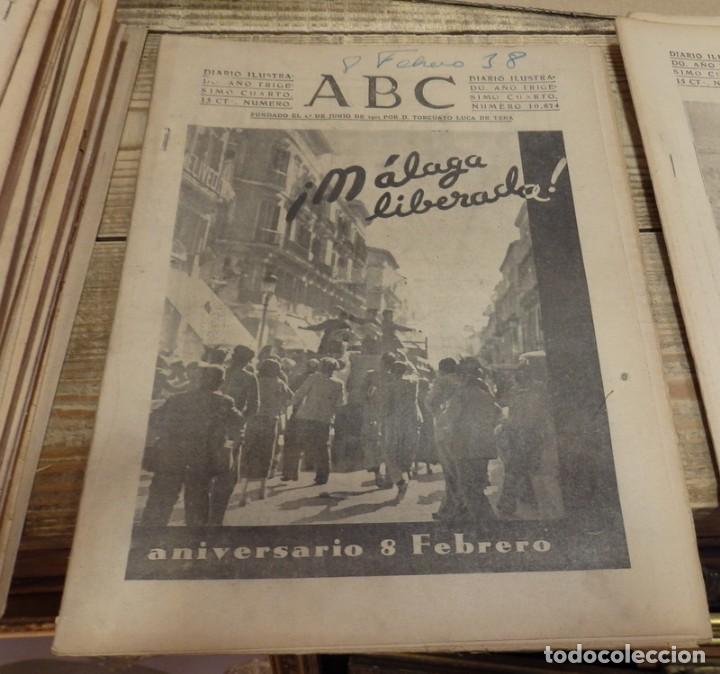 Militaria: ABC 8 de FEBRERO de 1938, SEVILLA,28 PAGINAS. BATALLA DE TERUEL, ANIVERSARIO MALAGA LIBERADA,PARTE D
