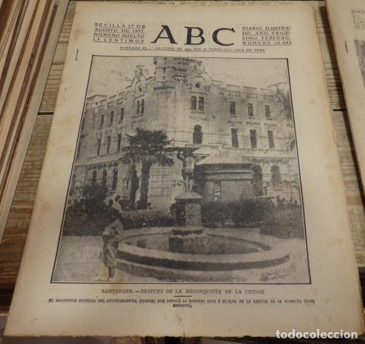 Militaria: ABC 27 de AGOSTO de 1937, SEVILLA,22 PAGINAS.LIBERACION DE SANTANDER,PARTE DE GUERRA, ETC