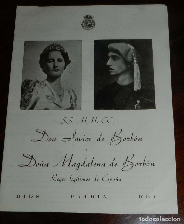 Military Antiques: BOLETIN CARLISTA, DON JAVIER DE BORBON Y DO&Ntilde;A MAGADALENA DE BORBON, REYES LEGITIMOS DE ESPA&Ntilde;A, A&Ntilde;OS