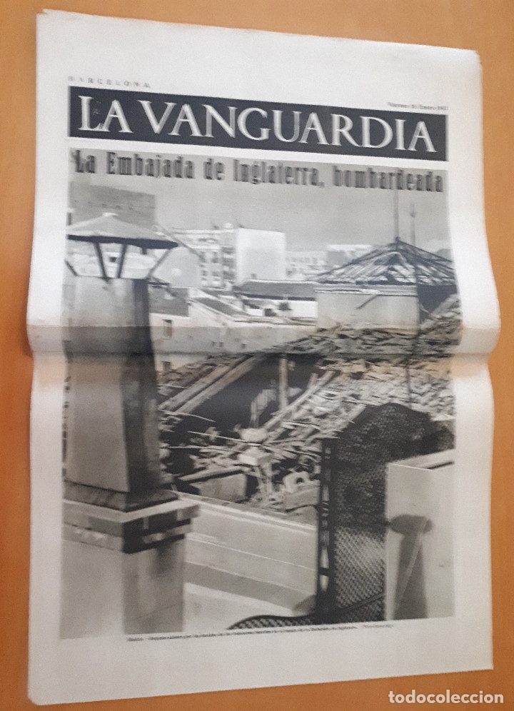 Militaria: Peri&oacute;dico de dos hojas La Vanguardia, 15 de enero de 1937