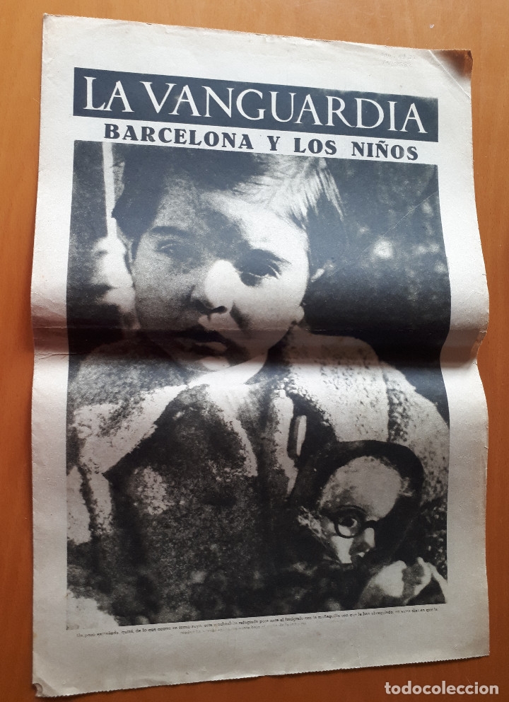 Military Antiques: Peri&oacute;dico de dos hojas La Vanguardia, 7 de enero de 1937