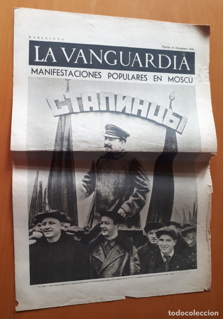 Militaria: Peri&oacute;dico de dos hojas La Vanguardia, 15 de diciembre de 1936