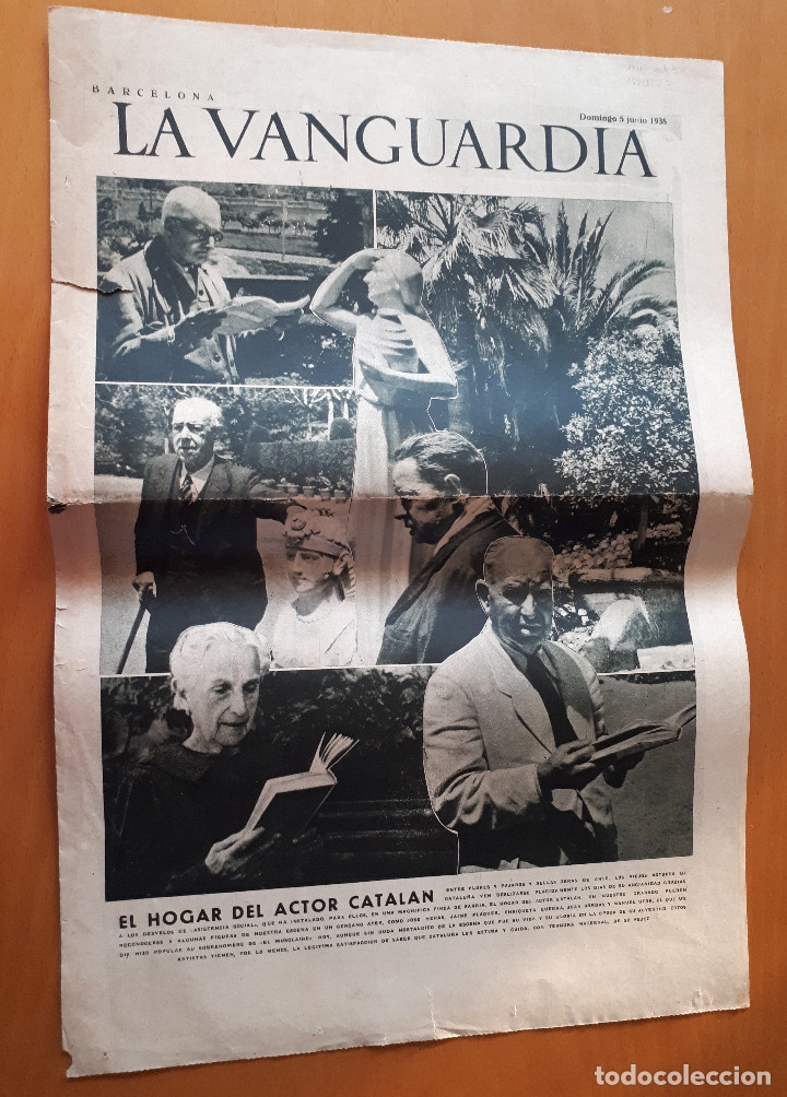 Military Antiques: Peri&oacute;dico de dos hojas La Vanguardia, 5 de junio de 1938