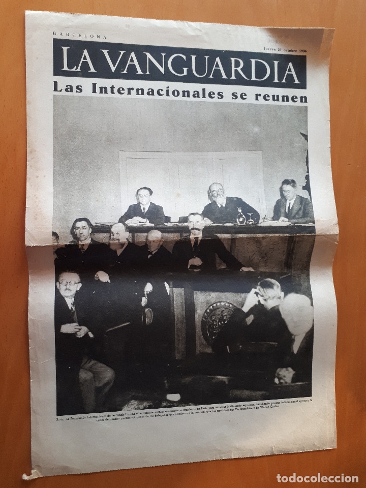 Militaria: Peri&oacute;dico de dos hojas La Vanguardia, 29 de octubre de 1936