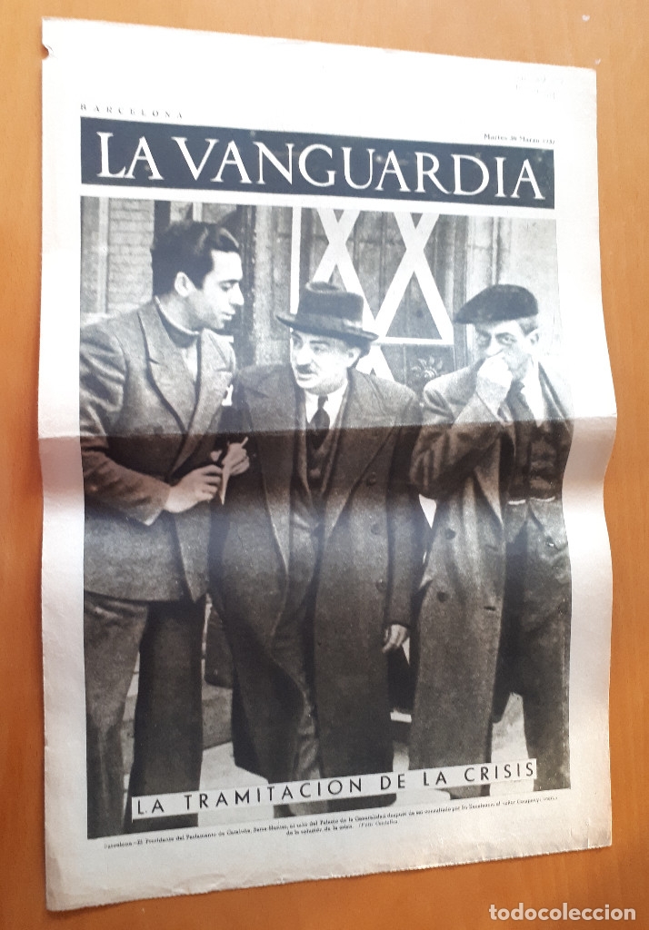 Militaria: Peri&oacute;dico de dos hojas La Vanguardia, 30 de marzo de 1937