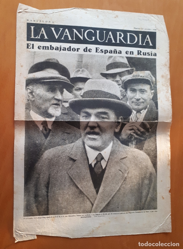 Militaria: Peri&oacute;dico de dos hojas La Vanguardia, 13 de octubre de 1936