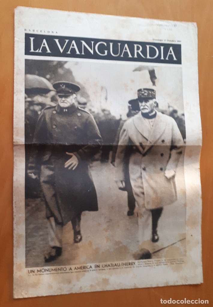 Military Antiques: Peri&oacute;dico de dos hojas La Vanguardia, 17 de octubre de 1937