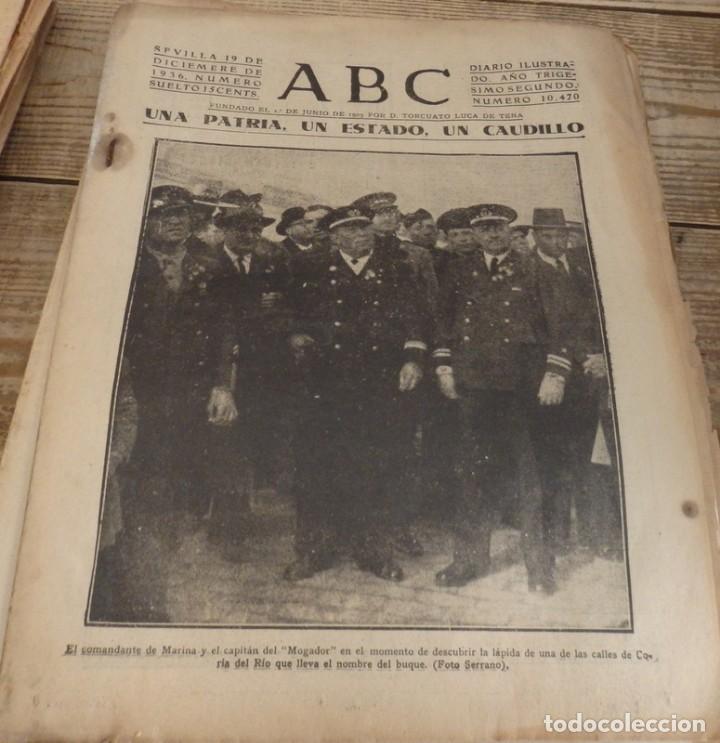 Military Antiques: ABC 19 DE DICIEMBRE DE 1936, 15 PAGINAS,CORIA DEL RIO,CORDOBA,PARTE DE GUERRA,ETC