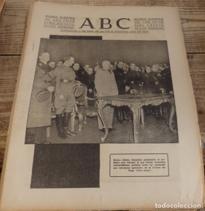 Military Antiques: ABC 25 de ENERO de 1938, SEVILLA,28 PAGINAS.MUSSOLINI,AVIACION FRENTE DE TERUEL,PARTE DE GUERRA