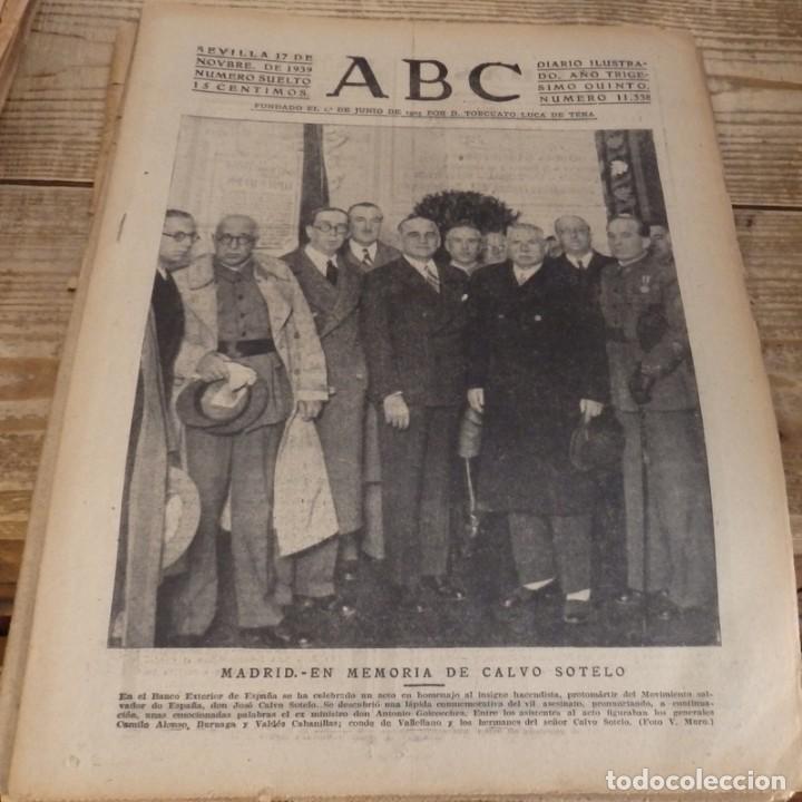 Military Antiques: ABC 17 DE NOVIEMBRE DE 1939, SEVILLA,16 PAGINAS.EN MEMORIA DE CALVO SOTELO,HOMENAJE A JOSE ANTONIO