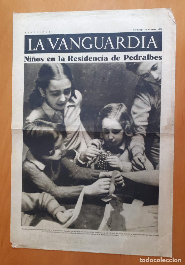 Militaria: Peri&oacute;dico de dos hojas La Vanguardia, 25 de octubre de 1936