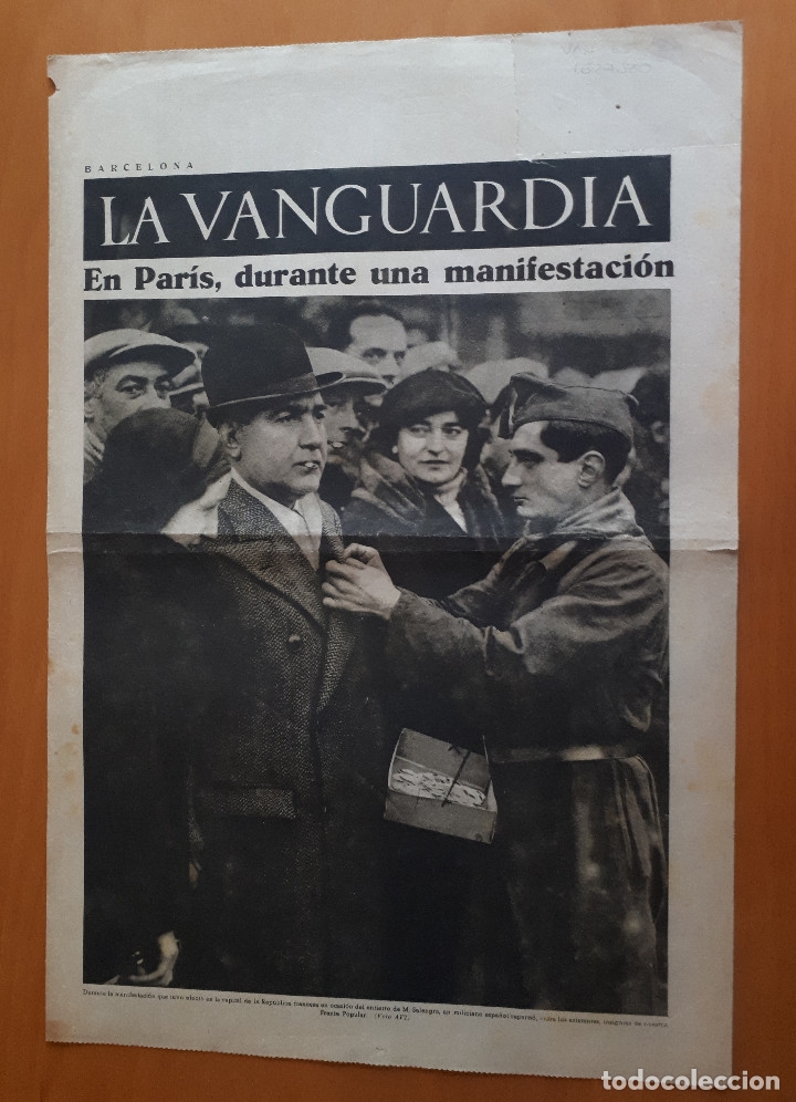 Militaria: Peri&oacute;dico de dos hojas La Vanguardia, 26 de noviembre de 1936