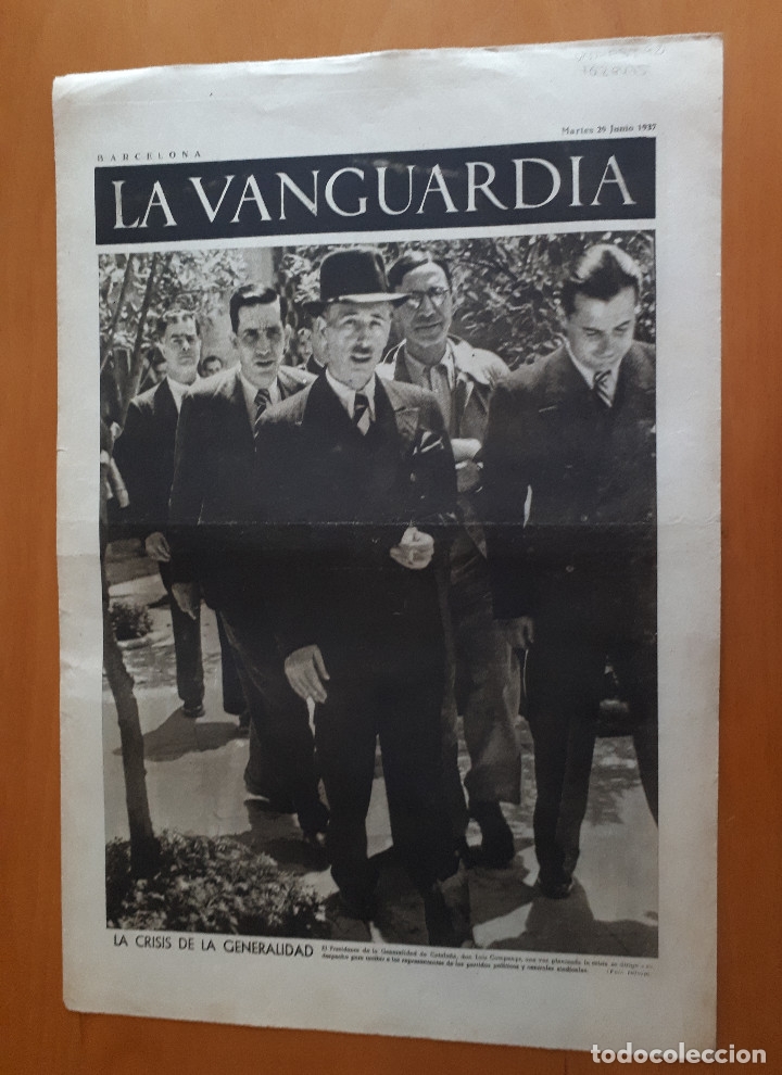 Militaria: Peri&oacute;dico de dos hojas La Vanguardia, 29 de junio de 1937