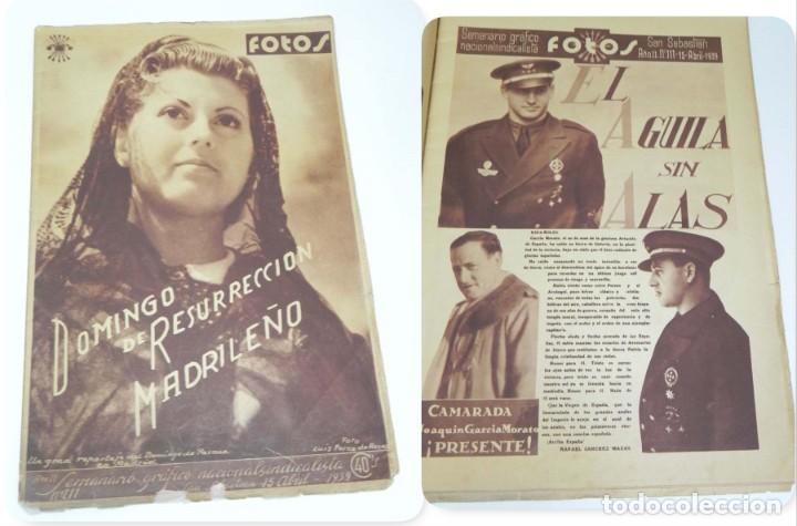 Militaria: Revista Fotos. Semanario Gr&aacute;fico Nacionalsindicalista. N&ordm; 111. 15 Abril 1939, AVIACION, GARCIA MORAT