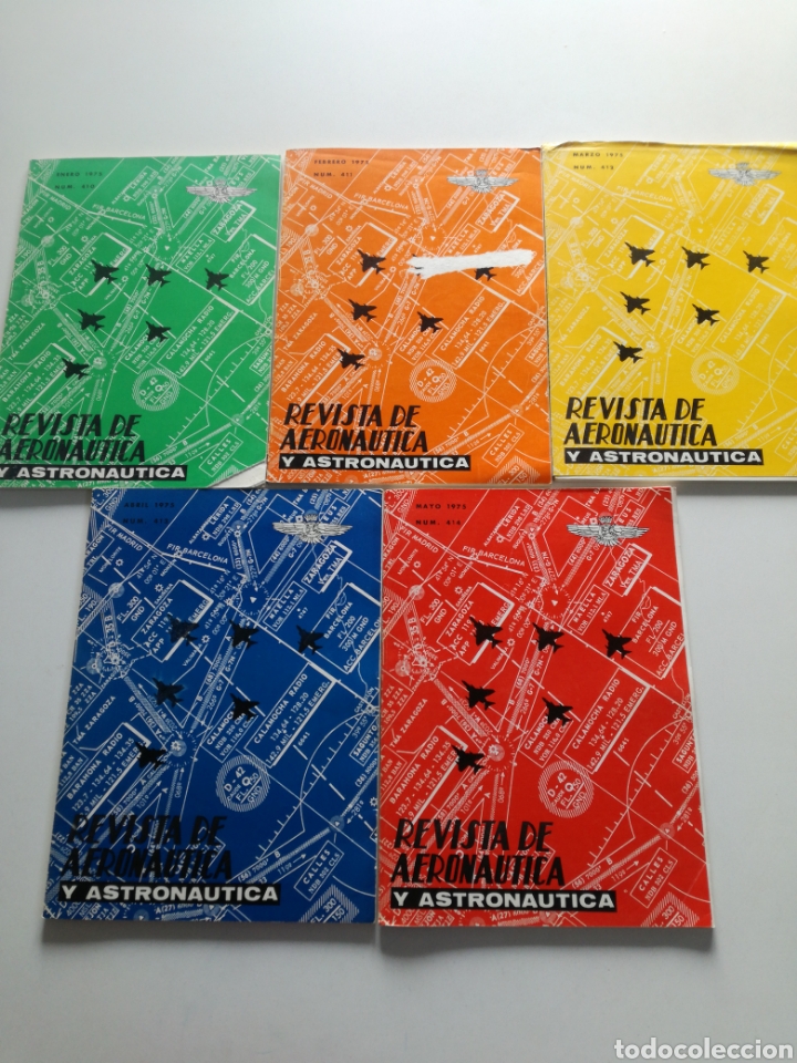 Militaria: REVISTA DE AERONAUTICA Y ASTRONAUTICA 1975 // 5 NUM: DEL 410 Al 414 // AVIACION NASA MILITAR CASA