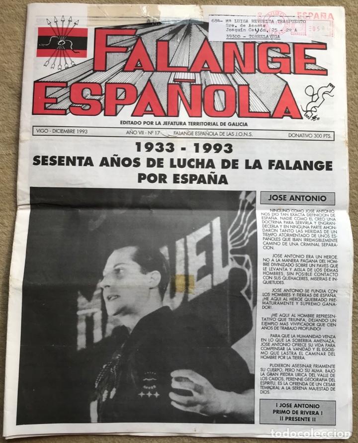 Military Antiques: Falange espa&ntilde;ola - N&ordm; 17 (Diciembre 1993) -  peri&oacute;dico jefatura territorial de Galicia - Vigo
