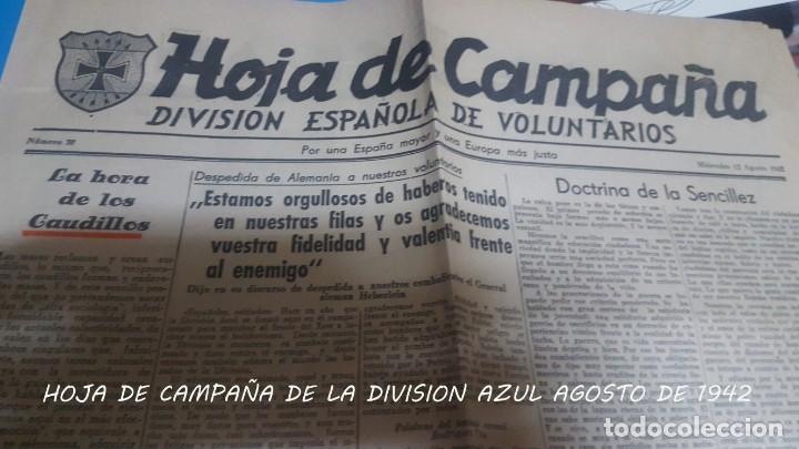 Militaria: HOJA DE CAMPA&Ntilde;A DIVISION AZUL