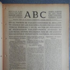 Militaria: PERIÓDICO GUERRA CIVIL AVANCE FRENTE VIZCAYA AVANCES GORBEA, GOURA Y ARRALDE - PEÑARROYA 9/04/1937. Lote 162803658