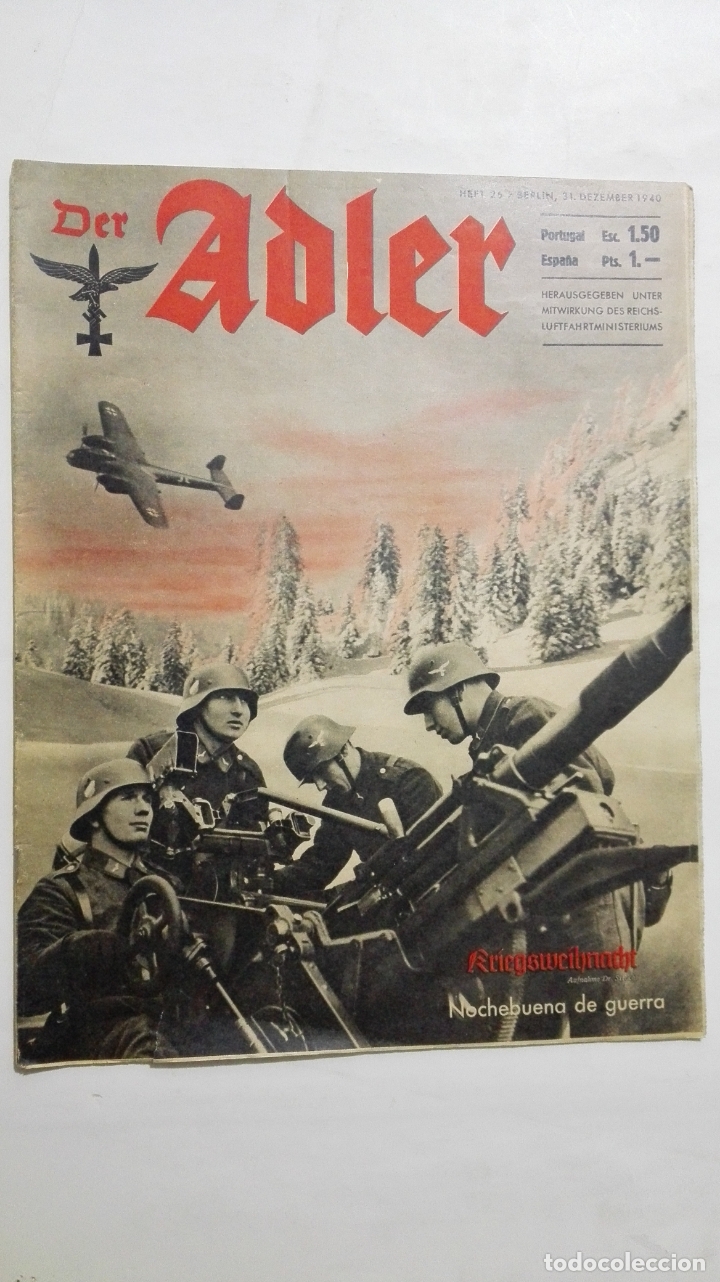 Militaria: PERIODICO DER ADLER, N&ordm; 26, BERLIN 31 DE DICIEMBRE DE 1940, PORTADA NOCHEBUENA DE GUERRA